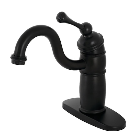 Kingston Brass KB1480BL Vintage Single-Handle Monoblock Bar Faucet, Matte Black KB1480BL